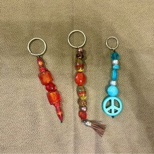Colorful Beaded Keychains Set